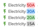 booking electricity amps
