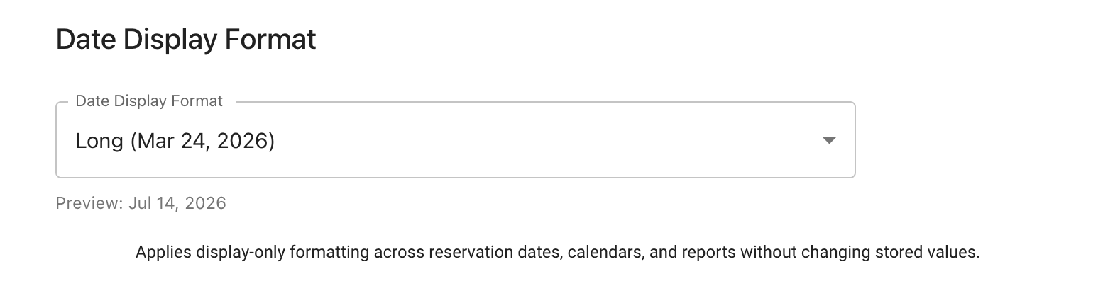 date display format feature