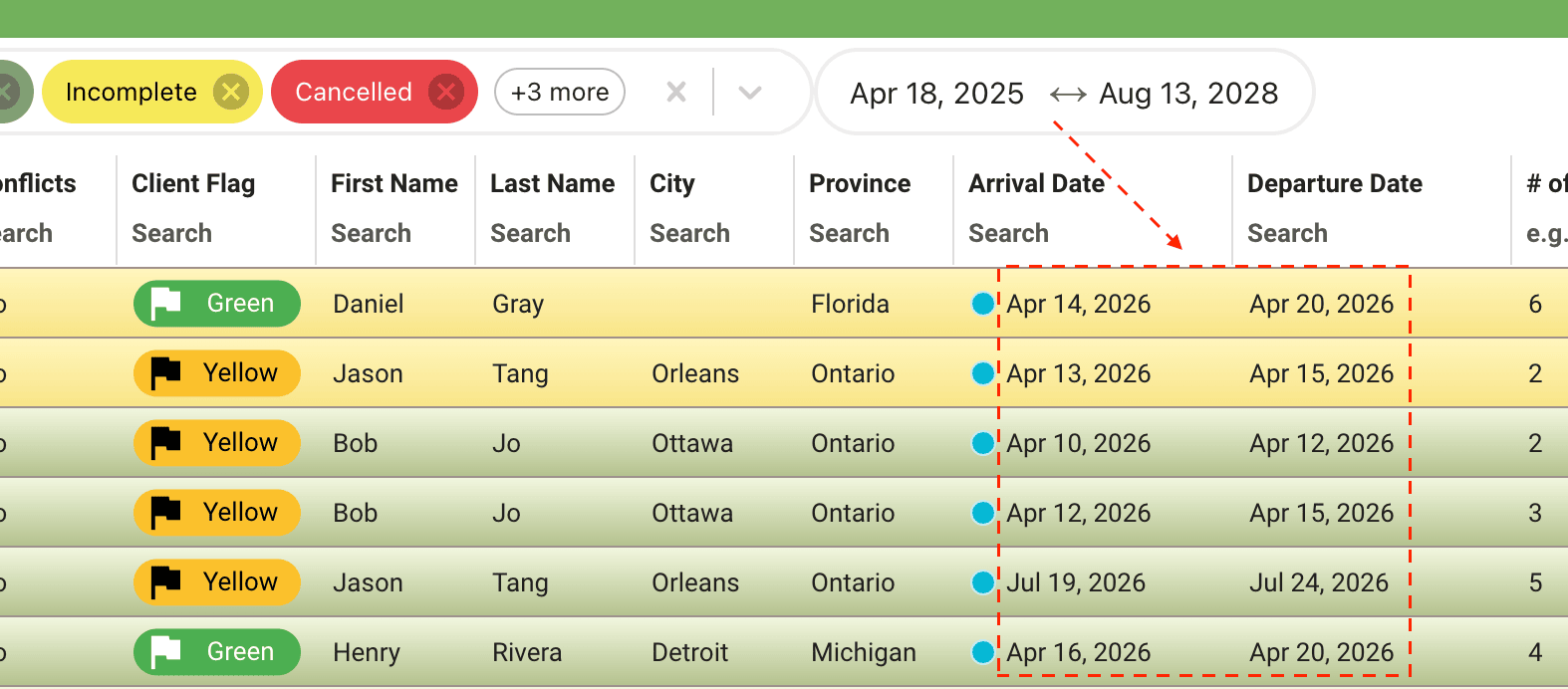 date format results