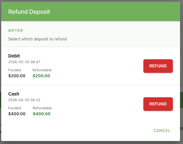 Refund picker dialog when multiple funding entries match