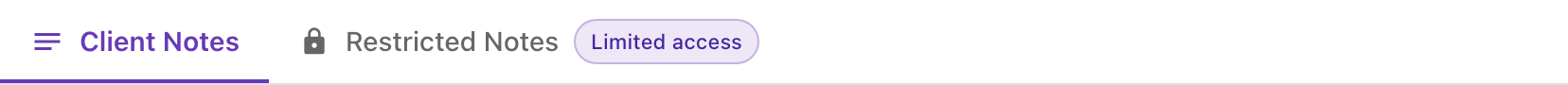 Client Notes and Restricted Notes tabs