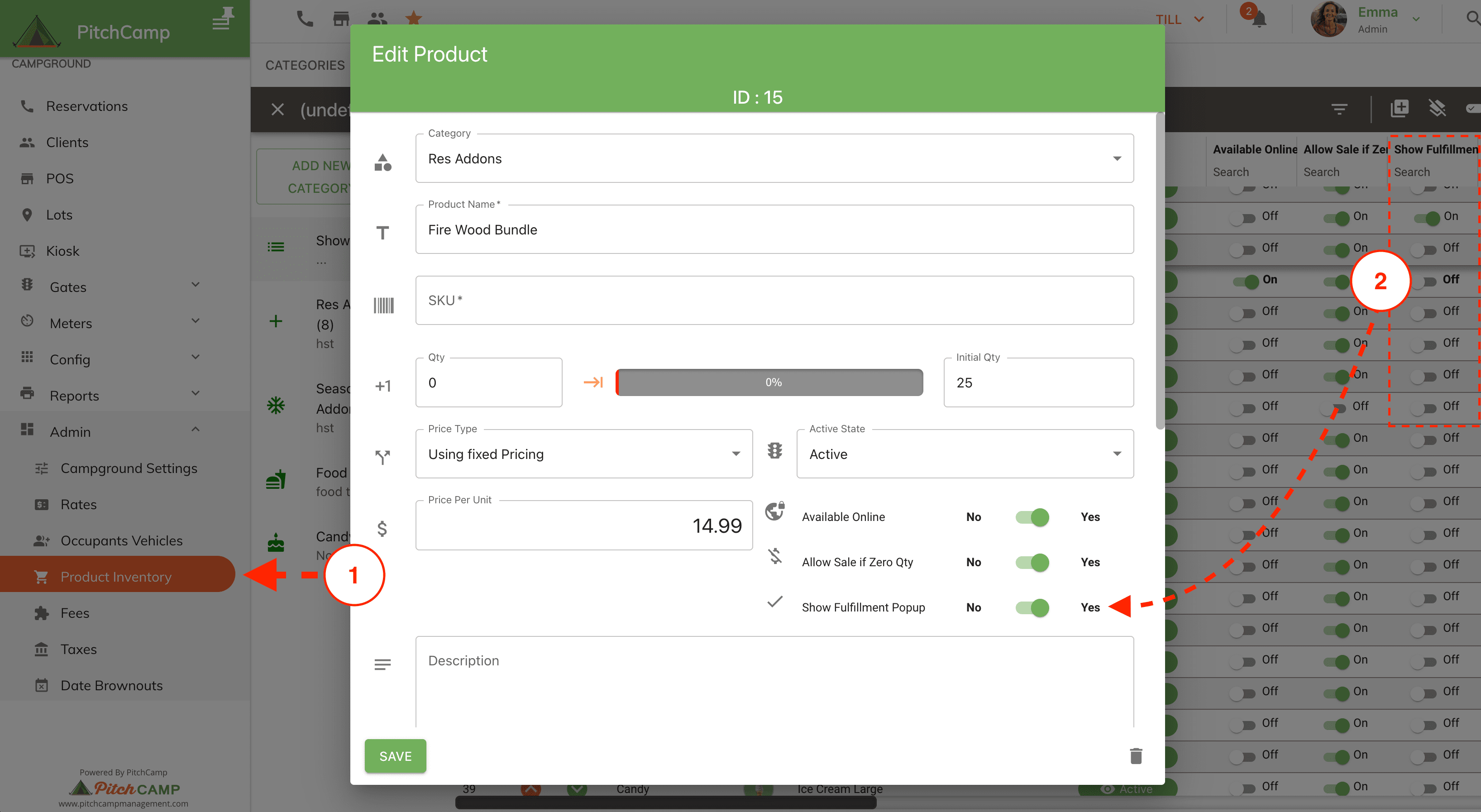 admin settings fulfillment