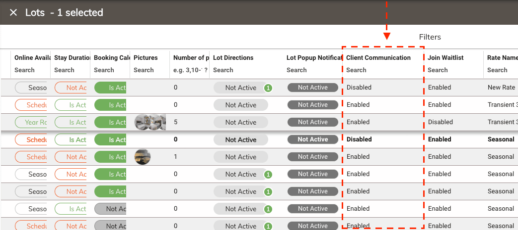 stay duration rule grid view