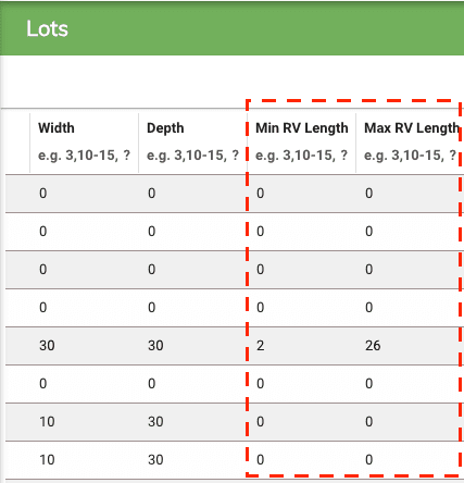 min max length grid view