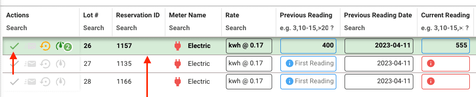 Bulk meter reading saved