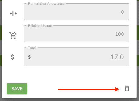 Delete meter reading from reservation