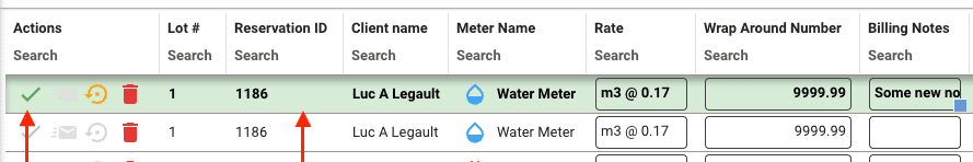 Past meter reading saved