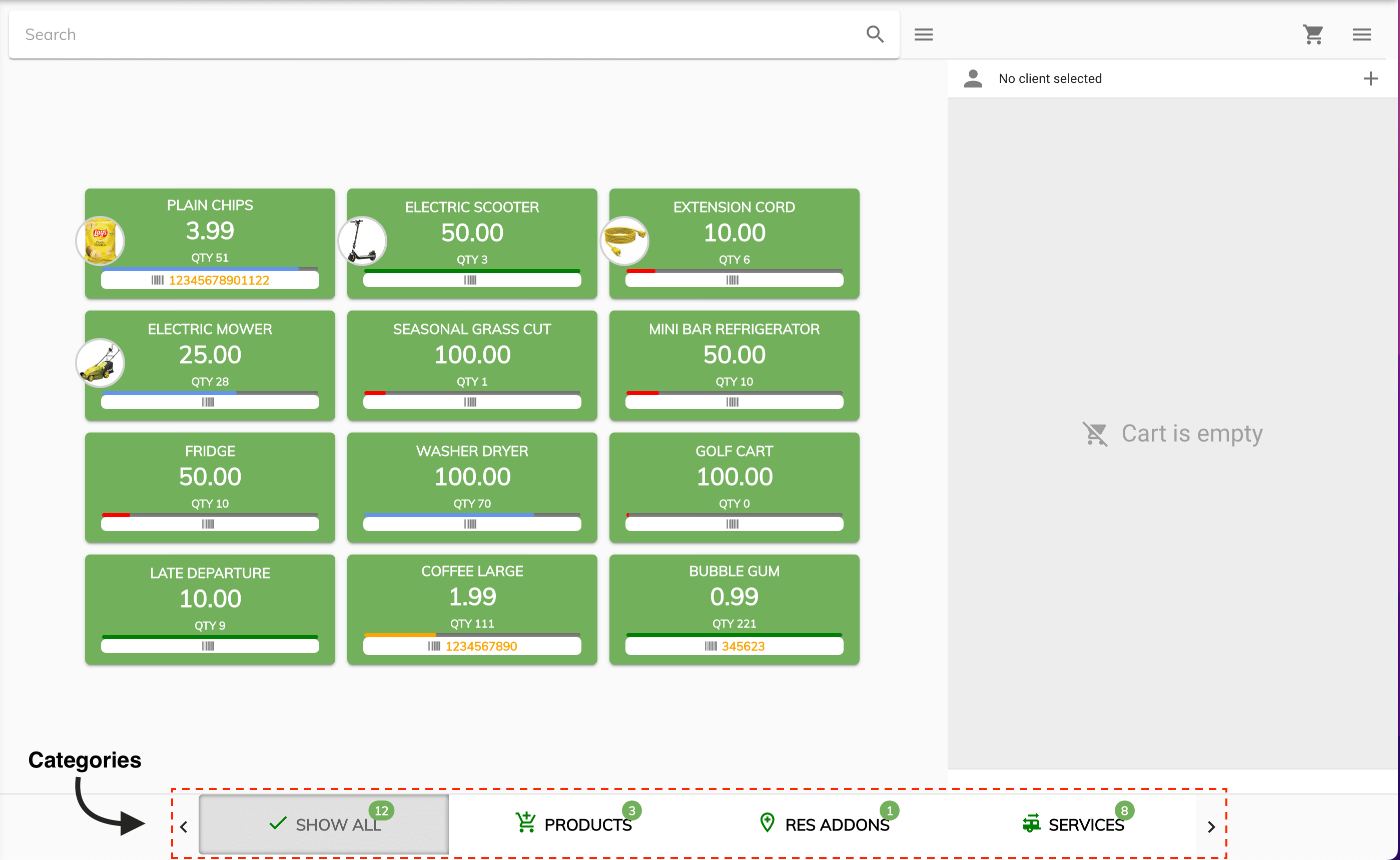 pos categories