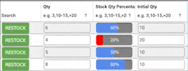 admin product restock from grid