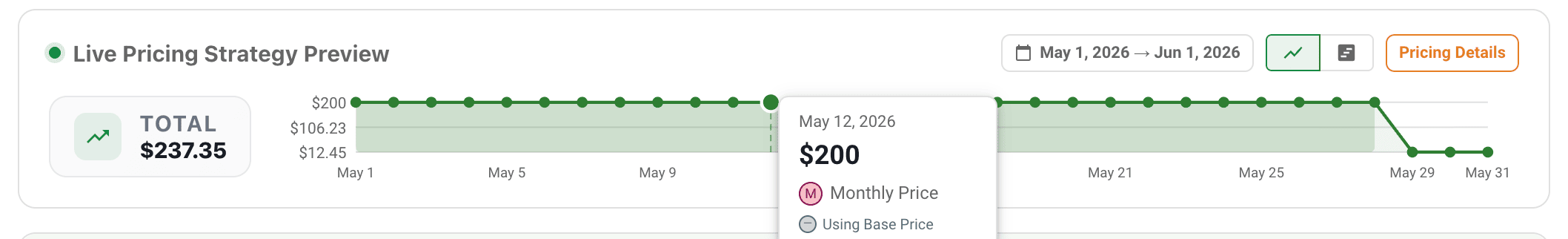 Live Pricing Preview