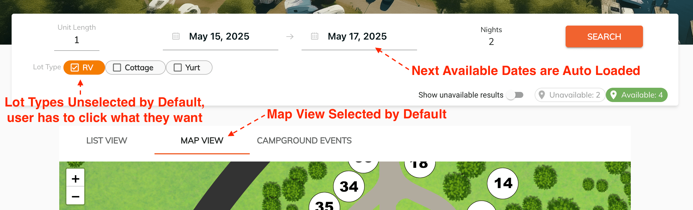booking page url builder display