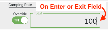 Total field calculated on exit or enter