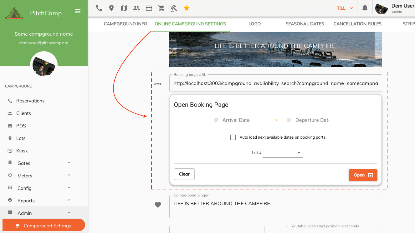 booking page url builder