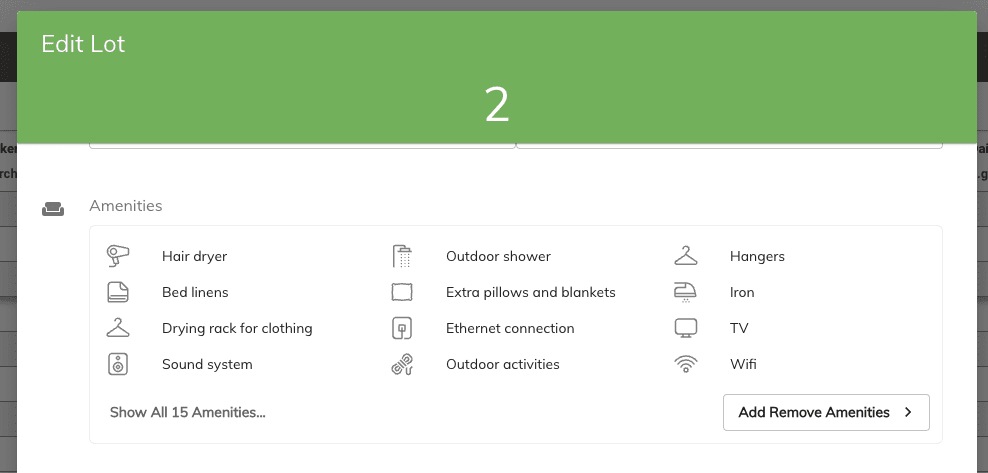edit lot amenities