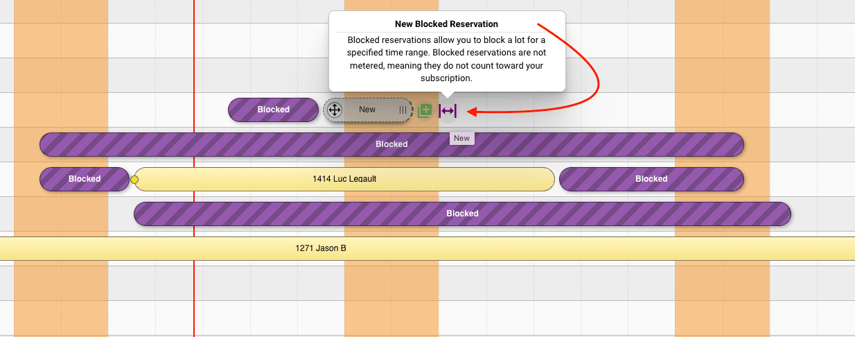 new blocked reservation