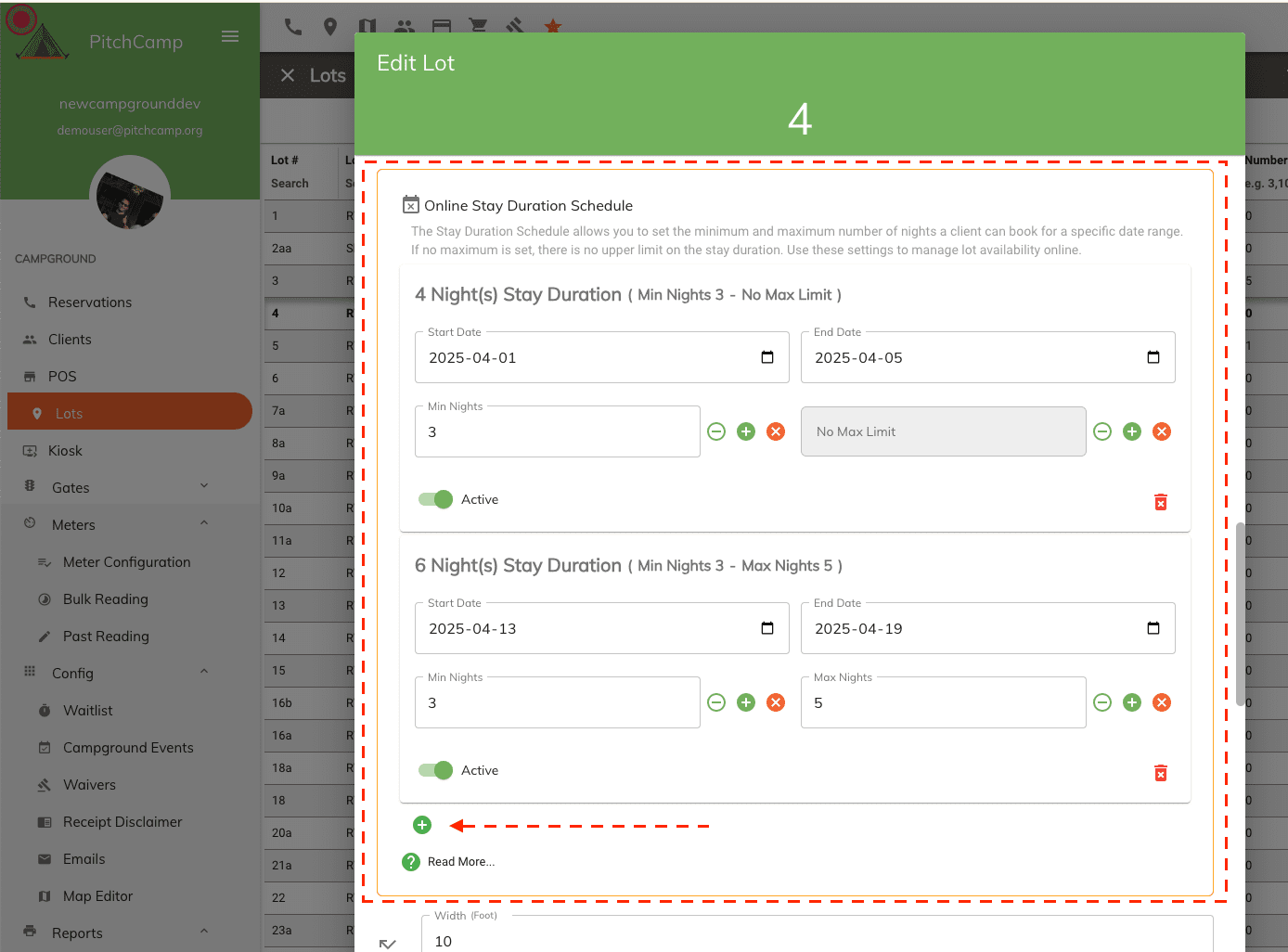 add stay duration rule