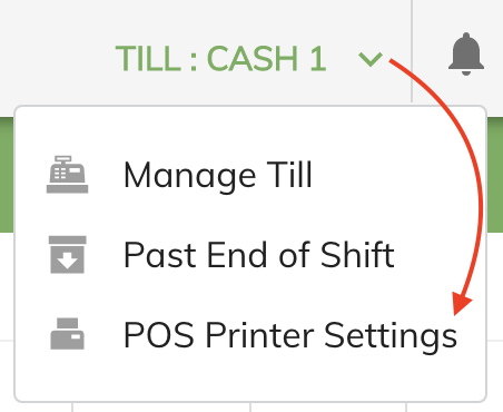 thermal printer settings menu