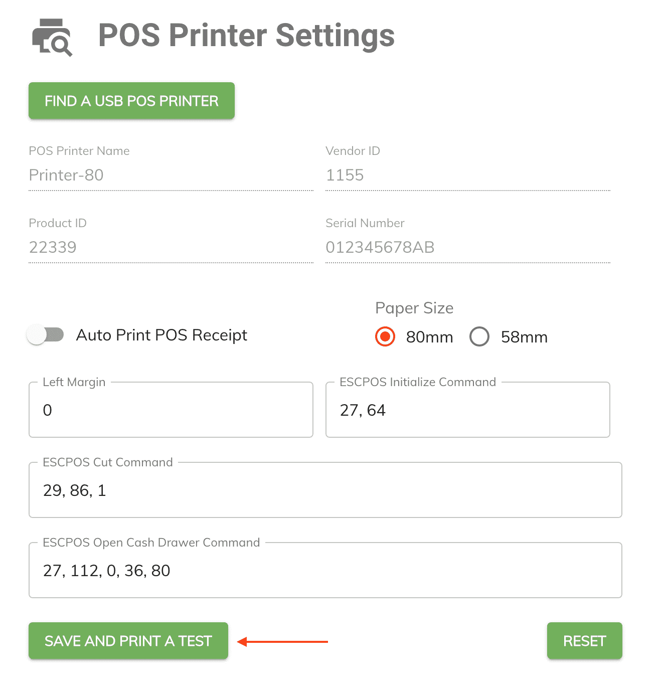 thermal printer test